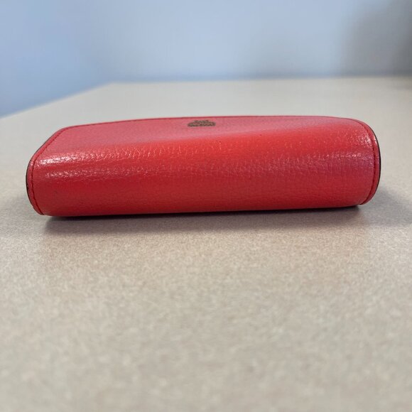 MCM  Visetos Grained Calfskin Tri-Fold Wallet - Marigold Orange - Preowned - Picture 6 of 15